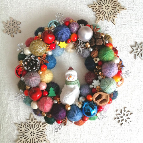 〔59〕毛糸玉リース お正月飾り ひなまつり (パープル・辰年) 59〕毛糸玉リース お正月飾り ひなまつり (パープル・辰年)