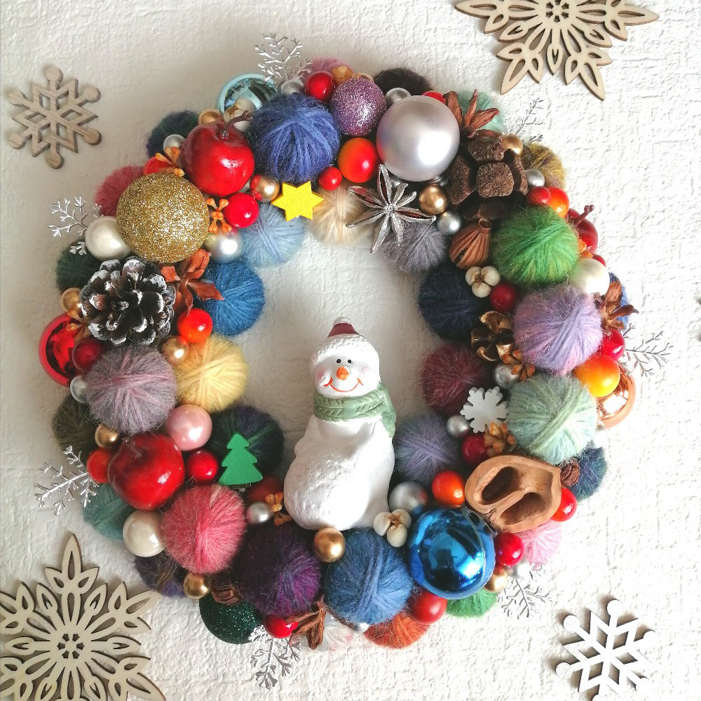 ちゃき/毛糸玉/クリスマスリース/クリスマスツリー