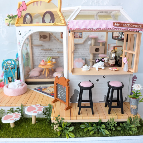 ねこカフェ 』ミニチュアドールハウスの完成品です その他インテリア