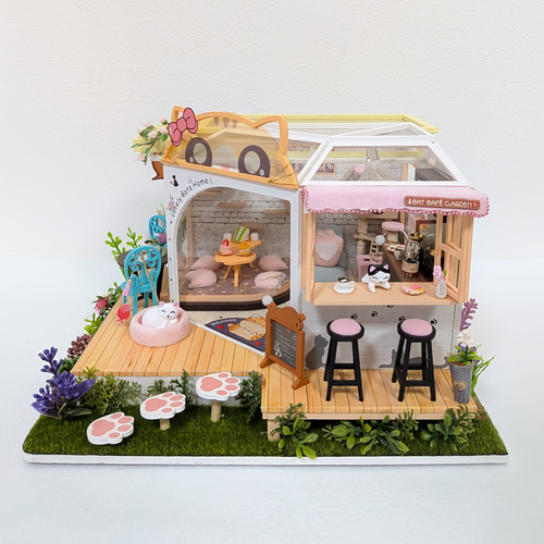 ねこカフェ 』ミニチュアドールハウスの完成品です その他インテリア
