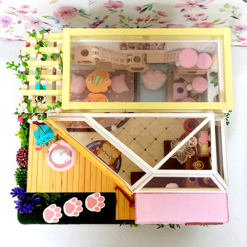 割引致しました》『ねこカフェ 』ミニチュアドールハウスの完成