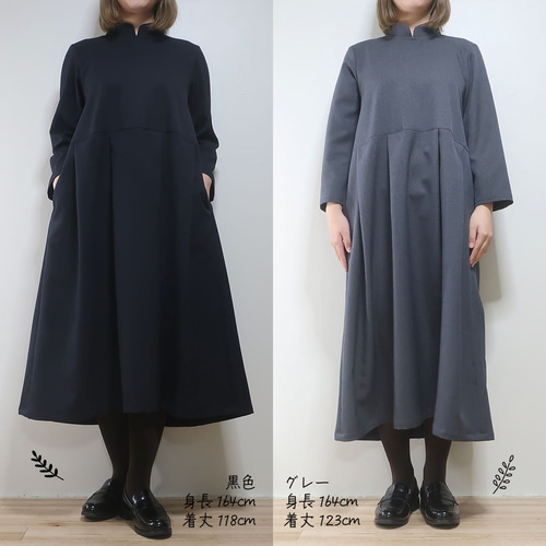 シワにならない】入学式、卒業式❣️長袖フォーマルワンピース（襟2