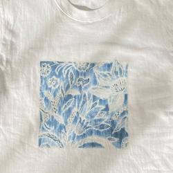 花柄ビッグTシャツ＜藍染め＆ろうけつ染め＞ 3枚目の画像