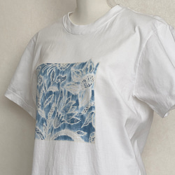 花柄ビッグTシャツ＜藍染め＆ろうけつ染め＞ 4枚目の画像