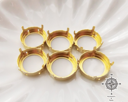 6個】爪付き セッティング ラウンド カボション 台座 ○約16mm 6個】爪付き セッティング ラウンド カボション 台座 ○約16mm