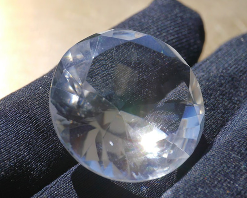 天然石約11.0gダイヤモンドカット水晶約26×15mm大きめ超透明クリスタル