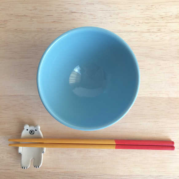 シロクマの茶碗(ブルー） 5枚目の画像