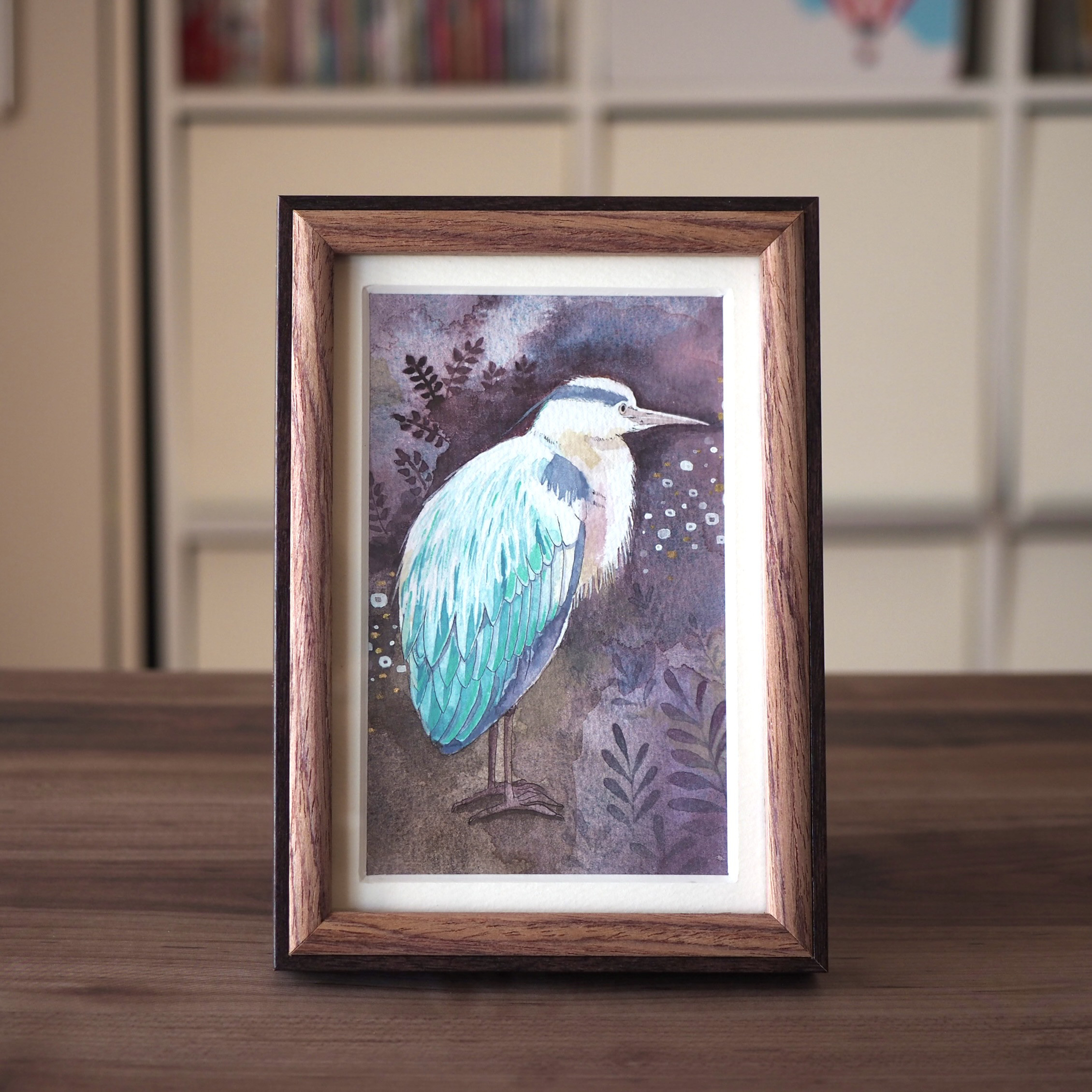 額入原画「アオサギ」