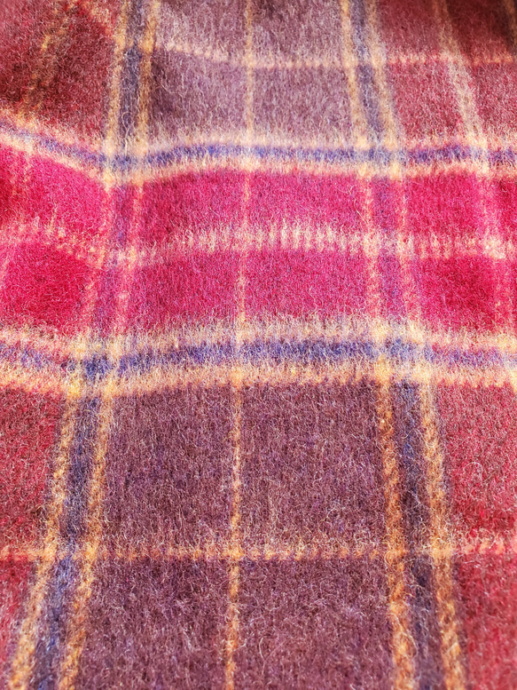 〈2023冬新作〉ふわりと軽くてあたたかい❤️赤いチェックのカーディガンコート　表起毛wool混　ー数量限定ー 20枚目の画像
