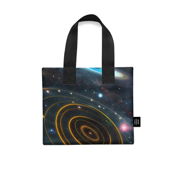 美しい円を描く神秘的で色鮮やかな宇宙 キャンバストートバッグ 4枚目の画像