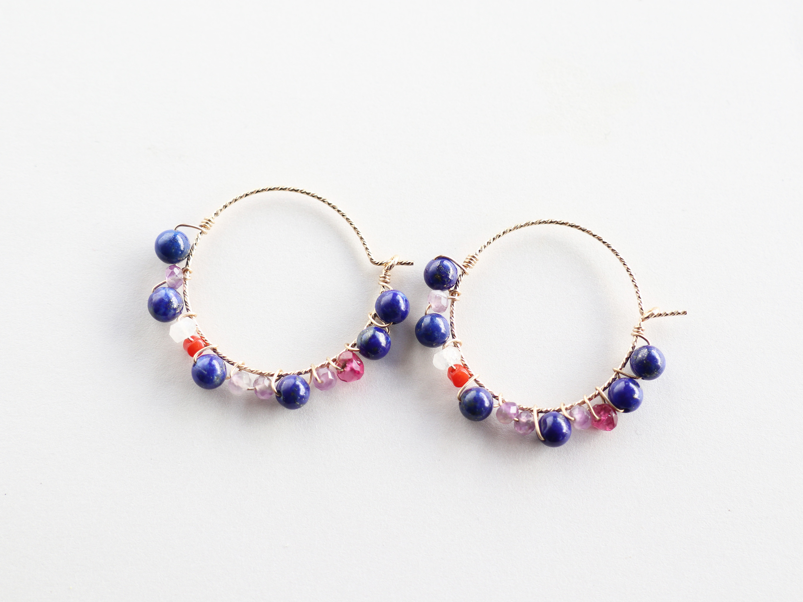 ◆ItoMe Stone◆ピアス＊ラピスラズリ、ガーネットPN：IPS-224