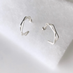 silver925 Twinkle 環形耳環 多邊形五邊形 第1張的照片