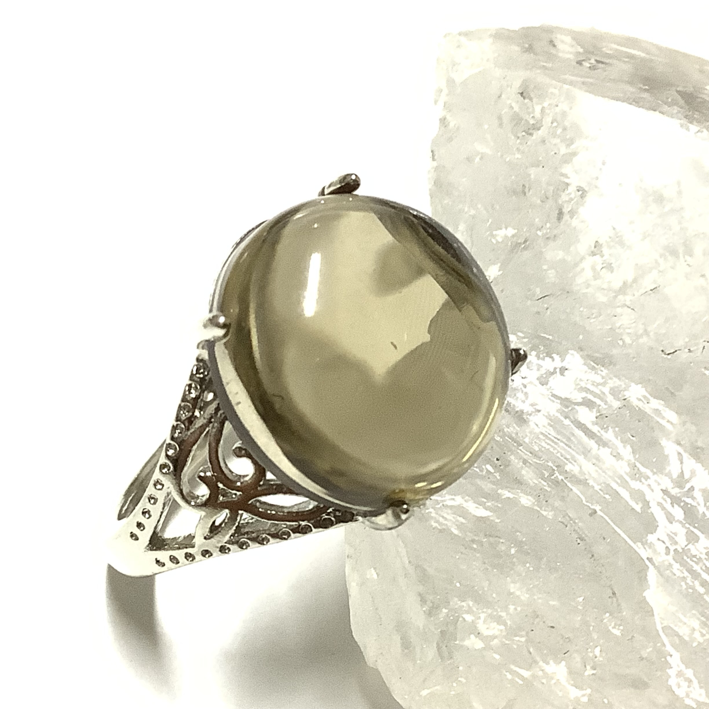 一点物☆送料無料 身に付けるお守り！ヒーリングストーン 天然石 スモーキークォーツ シルバーリング (１１号)