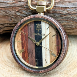 【木製懐中時計】EINBAND Wood Pocket Watch 36mm 【MIX文字盤】 5枚目の画像