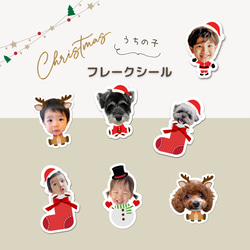 クリスマス うちの子 フレークシール 1枚目の画像