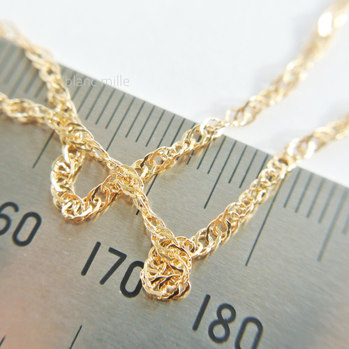 No.b-1.85-473-S○*K18 ダブルスクリューチェーン ブレスレット○*18金