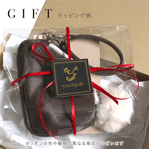 3WAY うさぎポーチ ファーアクセサリー 本革パスケース 本革キー
