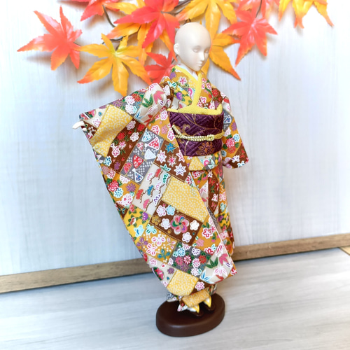 からくり小町【25～26cmドール振り袖着物】 着物 手縫いドール着物いと