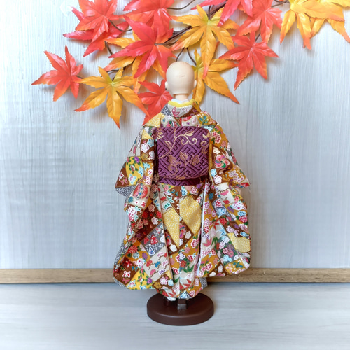 からくり小町【25～26cmドール振り袖着物】 着物 手縫いドール着物いと