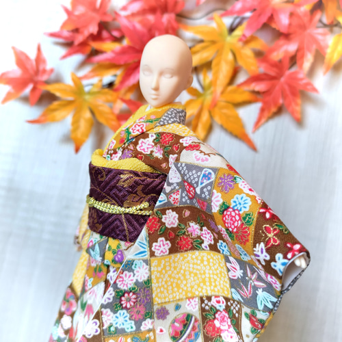 からくり小町【25～26cmドール振り袖着物】 着物 手縫いドール着物いと
