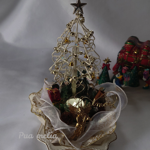 即納】 ワイヤー ツリー の クリスマス アレンジ【アンティーク