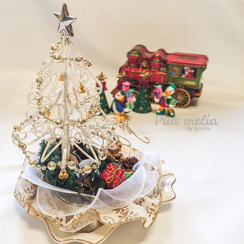 即納】 ワイヤー ツリー の クリスマス アレンジ【アンティーク