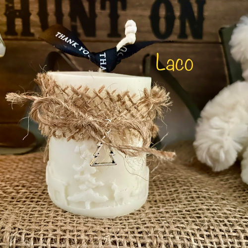 切り株（大） クリスマス キャンドル Xmas飾り ソイワックス 木の実