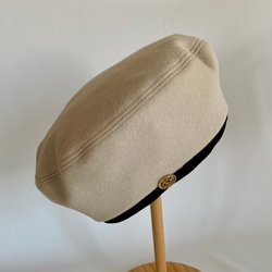 【秋冬】ビーバーウールのベレー帽＊ドイツボタン《選べるサイズ受注生産》 4枚目の画像