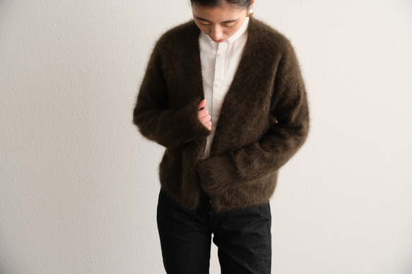 【new】enrica cashemere shaggy knit / khaki 6枚目の画像