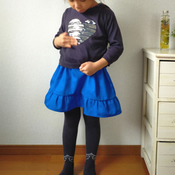 ✨新作SALE✨キッズ cottonフリルギャザースカート ✦選べる15色✦ 人気ブルー 6枚目の画像
