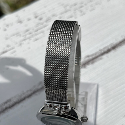 早い者勝ち！メッシュベルト腕時計（6148・ブラック） 腕時計