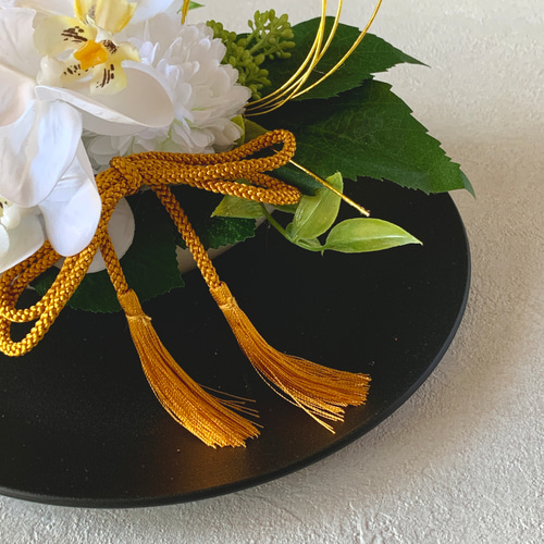 胡蝶蘭の高貴な和風アレンジメント お正月 造花 アーティシャル