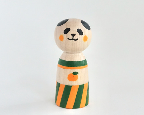 みかんパンダこけし 立体・オブジェ こきちや 通販 16866321｜Creema