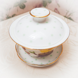 【訳あり】熊の蓋碗（ガイワン)　中国茶器　ポーセラーツ 4枚目の画像