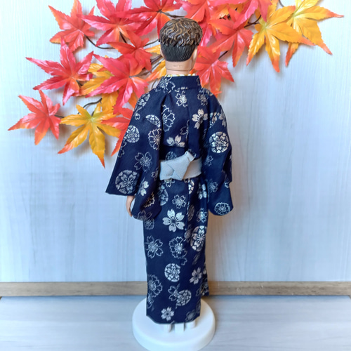 輝、花ノ紋～紺～【30cmドール着物＆羽織り】 おもちゃ・人形 手縫い 