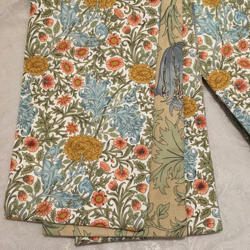 ウィリアムモリス アネモネ ダブルボウ 半幅帯 着物 浴衣 長尺