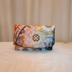 Creema限定♡母の日】秋色花紅葉模様シルク着物帯の2ways