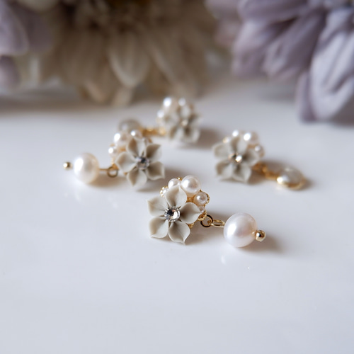 はなゆき/プレシャスオパールのお花ピアス/イヤリング 虹 -Star Rainbow- / オパールピアス / ‐フック‐ – 宙フェス夜市