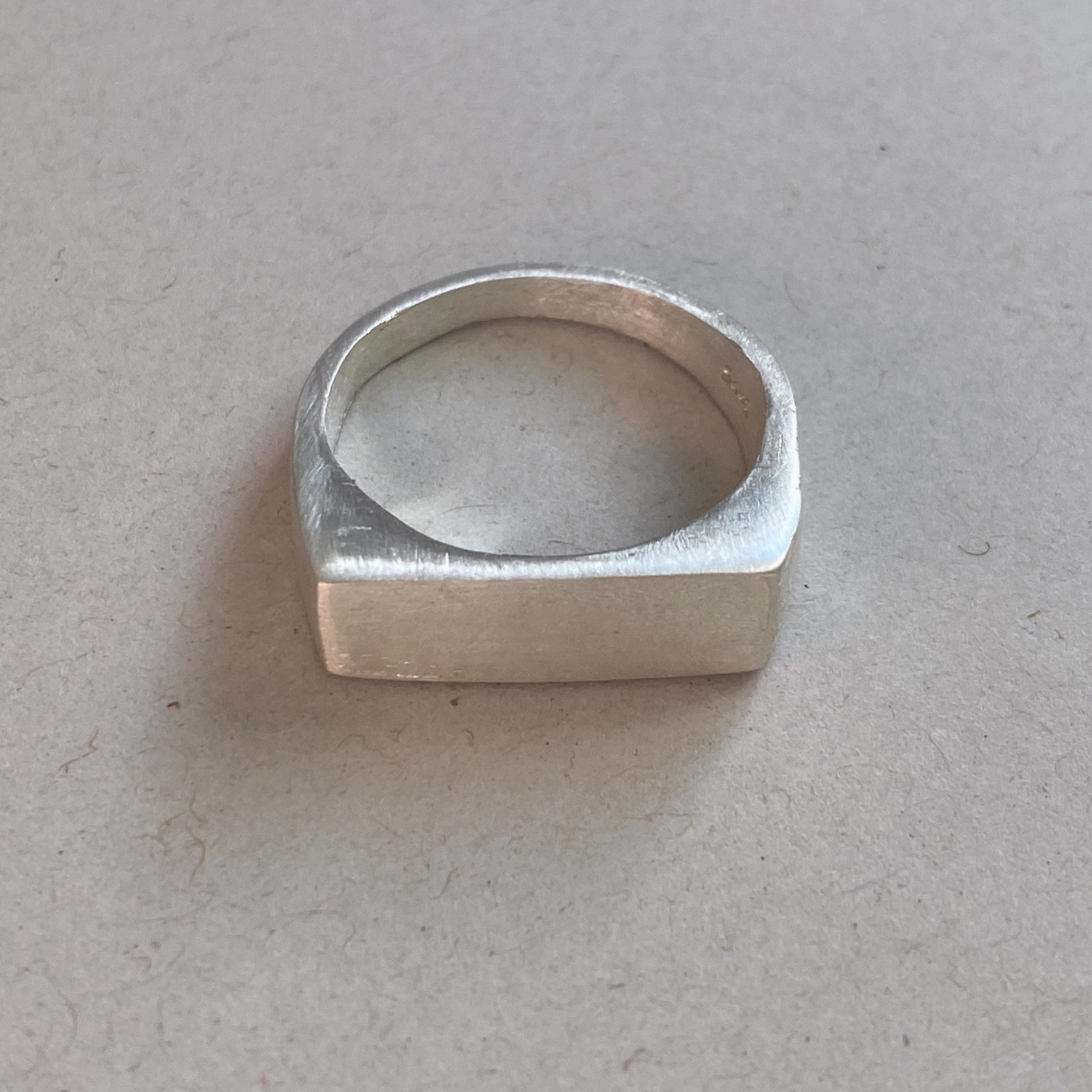 カレッジリング シルバー925 印台 リング 指輪 むつかしい