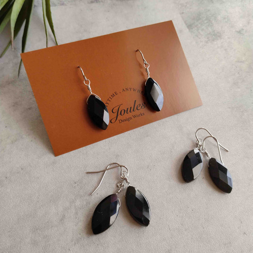 Noir ステンレス ブラックオニキスピアス / 天然石ピアス ピアス