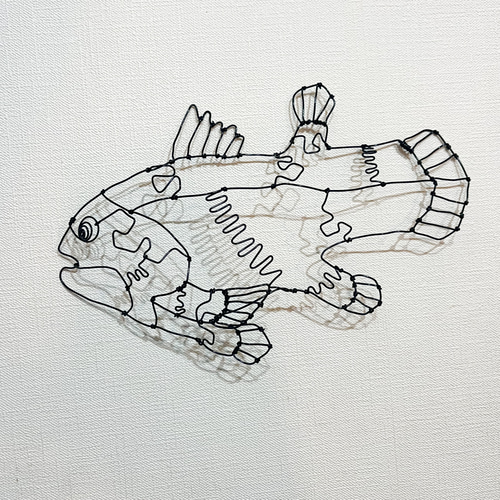 シーラカンス 深海魚 立体 壁掛け ワイヤーアート【受注販売 シーラカンス 深海魚 立体 壁掛け ワイヤーアート【受注販売