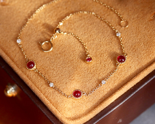 k18 パールとルビーのブレスレット(No.17)