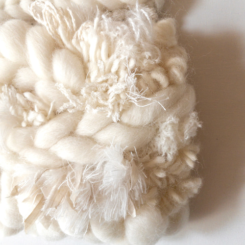 一点もの】流木 ウィービング タペストリー 『みるく色のたぺすとり。u  