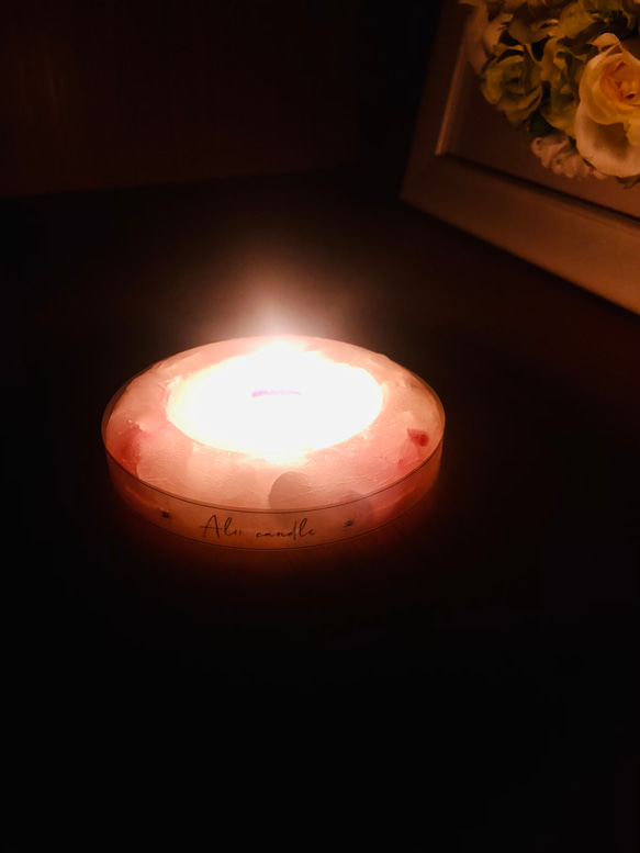 焚き火アロマソイキャンドル（紫陽花ランタン）木芯 3枚目の画像