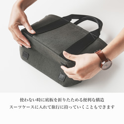 使用了輕量結實的棉麻帆布的托特包 M size 【 黑色 / black 】 第10張的照片