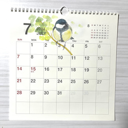 ご予約⭐️2024年　シジュウカラの壁掛けカレンダー（手書き） 7枚目の画像