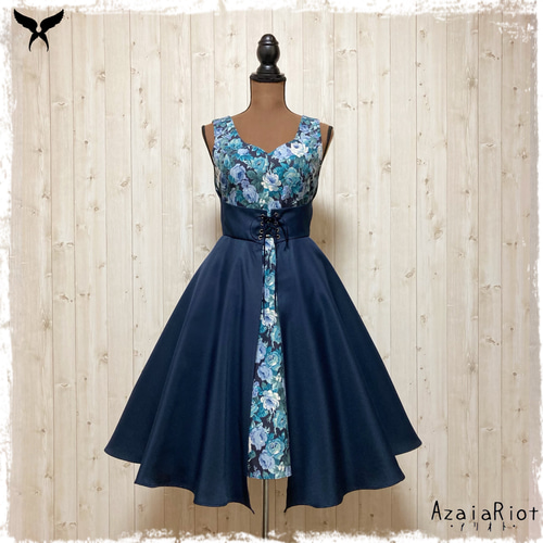 ♡高級ヴィンテージ♡アライア 切り替えワンピース 濃紺 XS ♡高級ヴィンテージ♡アライア 切り替えワンピース 濃紺 XS