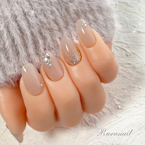 ネイルチップ/クリスマス後も冬ネイルとして使える14本セット/018  