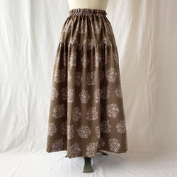 女士疊層裙：85cm（花燈芯絨：榛果棕） 第5張的照片