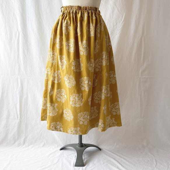 78cm長：女士長方形裙子（花燈芯絨：蒲公英色） 第5張的照片